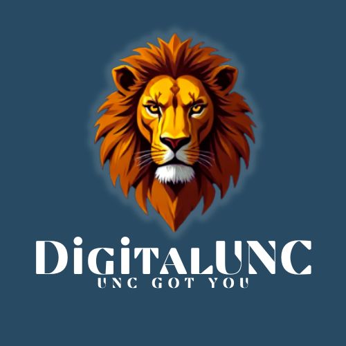 Lion with name of blog DigitalUnc shown